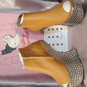 Jeffrey Campbell Yellow Platform Wedge Boots